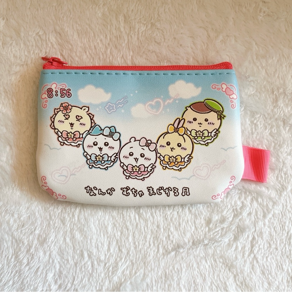 NWOT Super Magical Chiikawa "Power Up!" faux leather card holder in blue